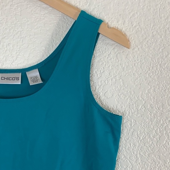 Chico’s | Like new Turquoise scoop neck tank top blouse size 0 small - Picture 2 of 8